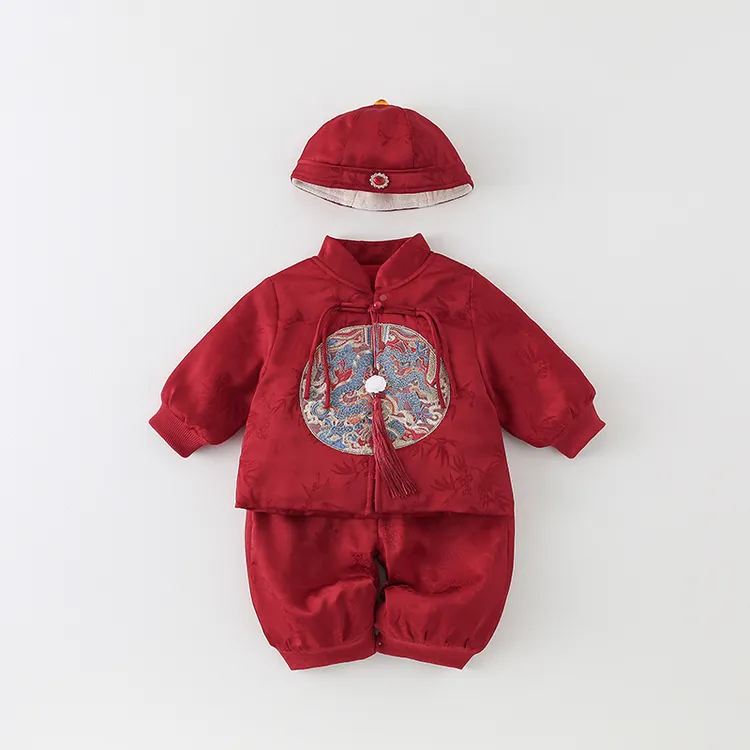 新年婴儿衣服唐装套装2025新款男女宝宝周岁礼服抓周礼加厚拜年服