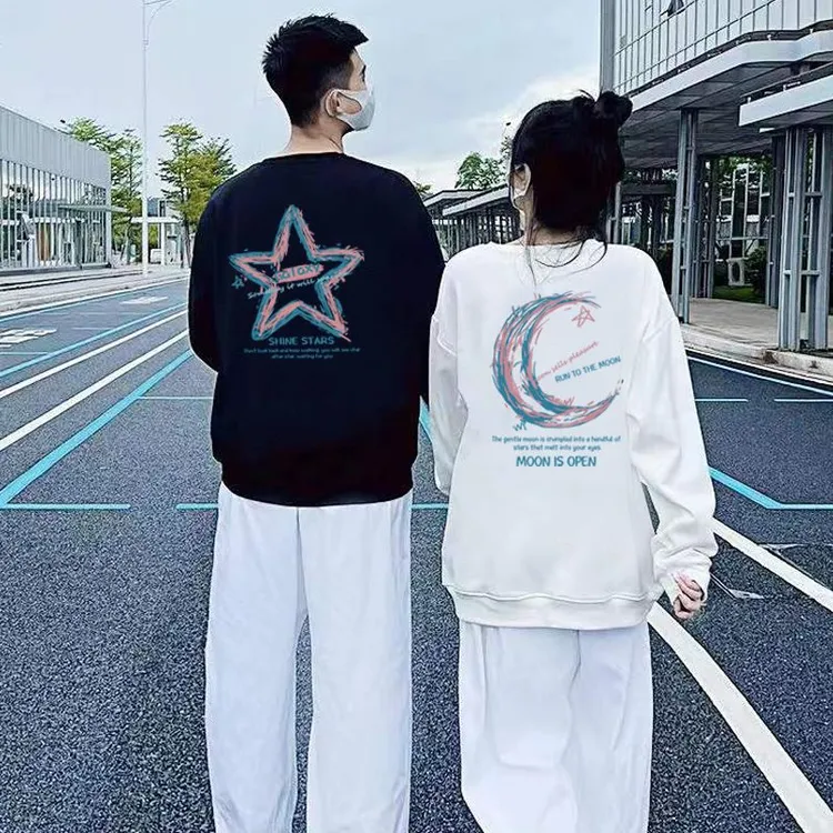 不一样的情侣装卫衣春秋季2024新款设计感小众多巴胺秋冬款外套潮