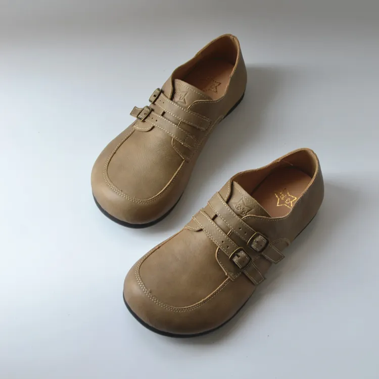 男款英伦风明线撞色复古小舒适宽版大头脚百搭休闲单鞋外贸春夏