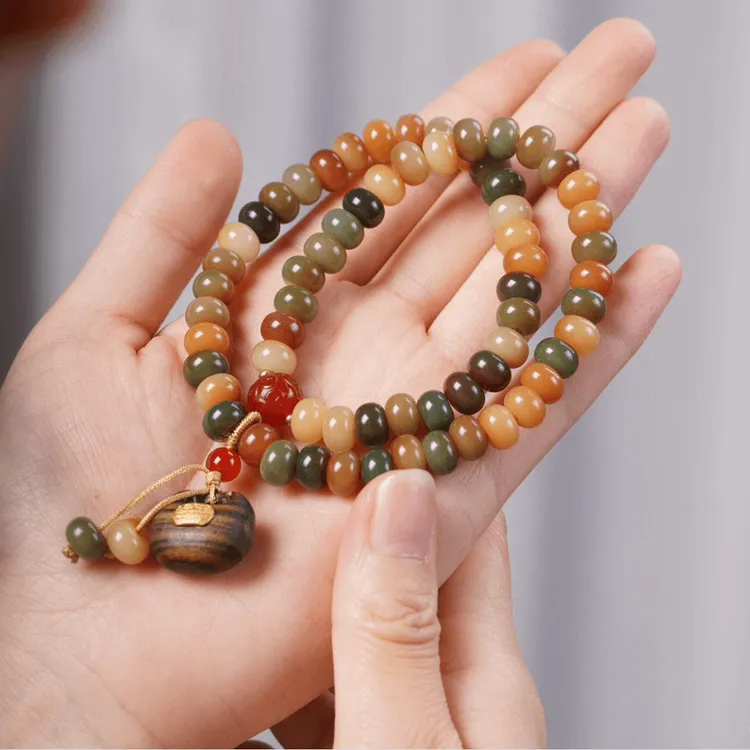 【敦煌双圈】天然菩提算盘珠双圈手串女生福袋吊坠文玩念珠礼物