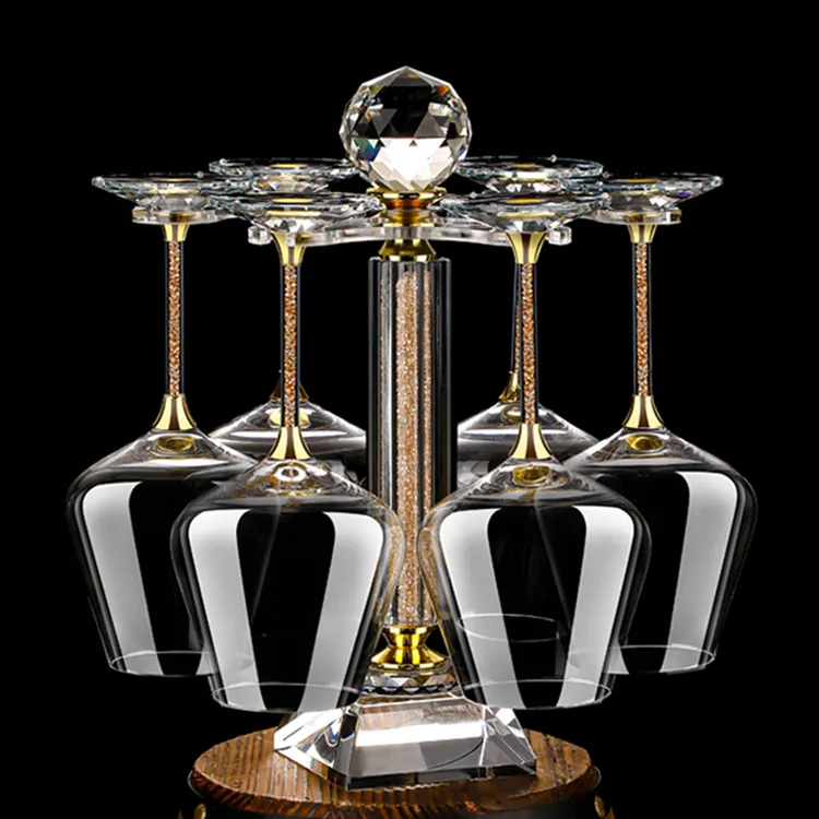 高级感新款金钻勃艮第高脚红酒杯子创意醒酒器波尔多葡萄酒杯套装