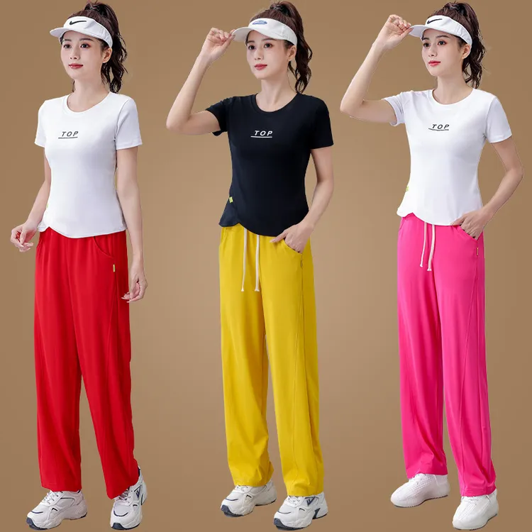 2023舞之美广场舞服装新款套装舞蹈服运动套装香蕉裤夏季(单件）