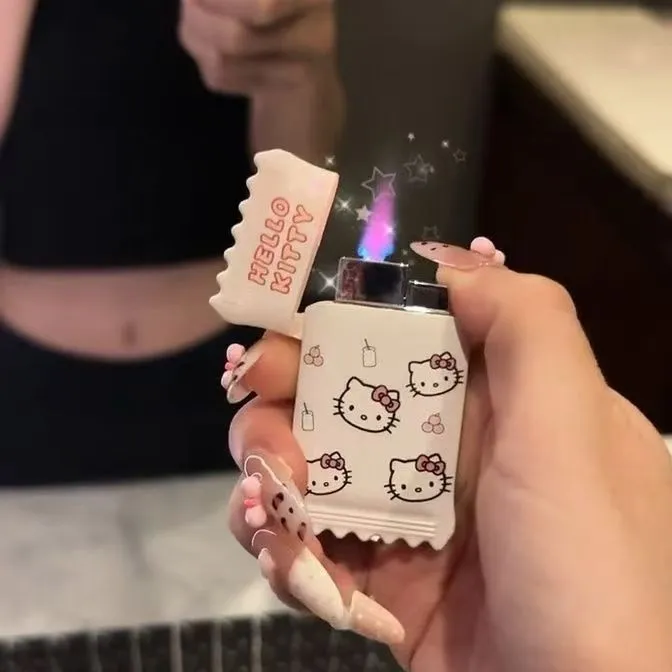 双11网红高颜值卡通爱心打火机防风个性迷你粉色玉桂狗便携送男士