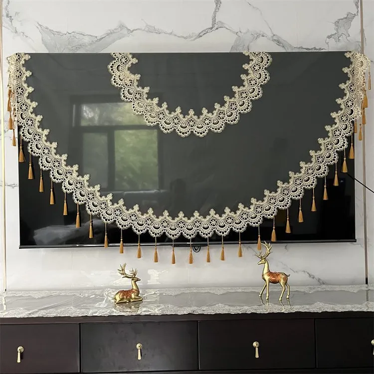 私人定制电视机罩高端防滑电视机盖巾新款欧式蕾丝高档防尘盖布