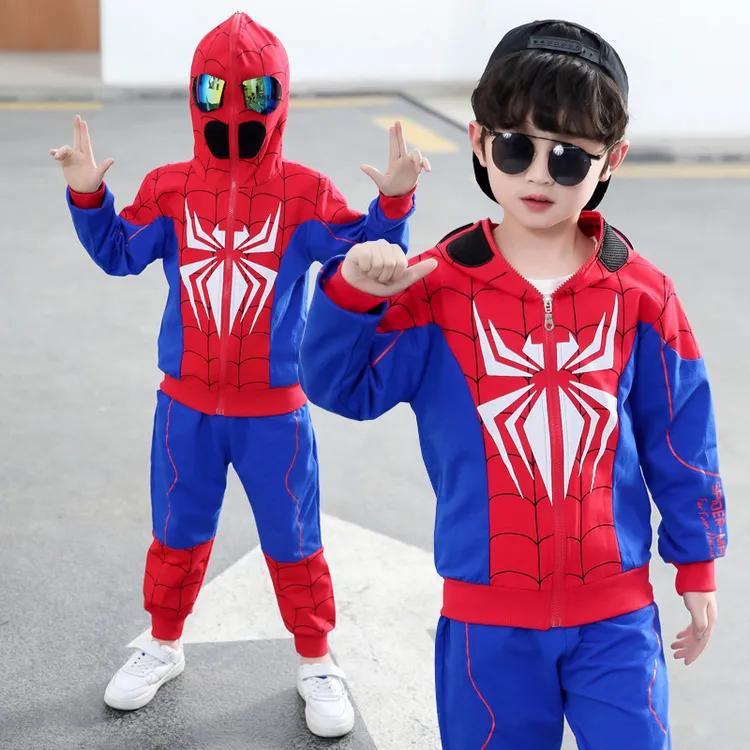 蜘蛛侠衣服男童套装春秋cos服装秋装小男孩奥特曼童装儿