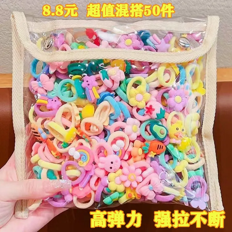 橡皮筋女儿童节发圈网红拇指发圈新款韩国可爱宝宝不伤发婴儿头绳