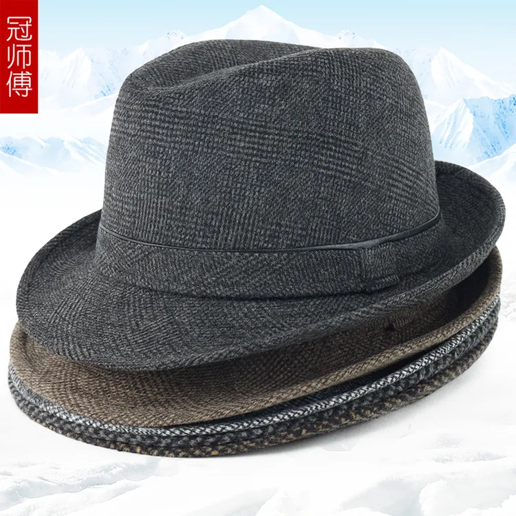 男士礼帽中老年人帽子男冬季保暖爸爸爷加厚春秋老爸帽子秋冬老人