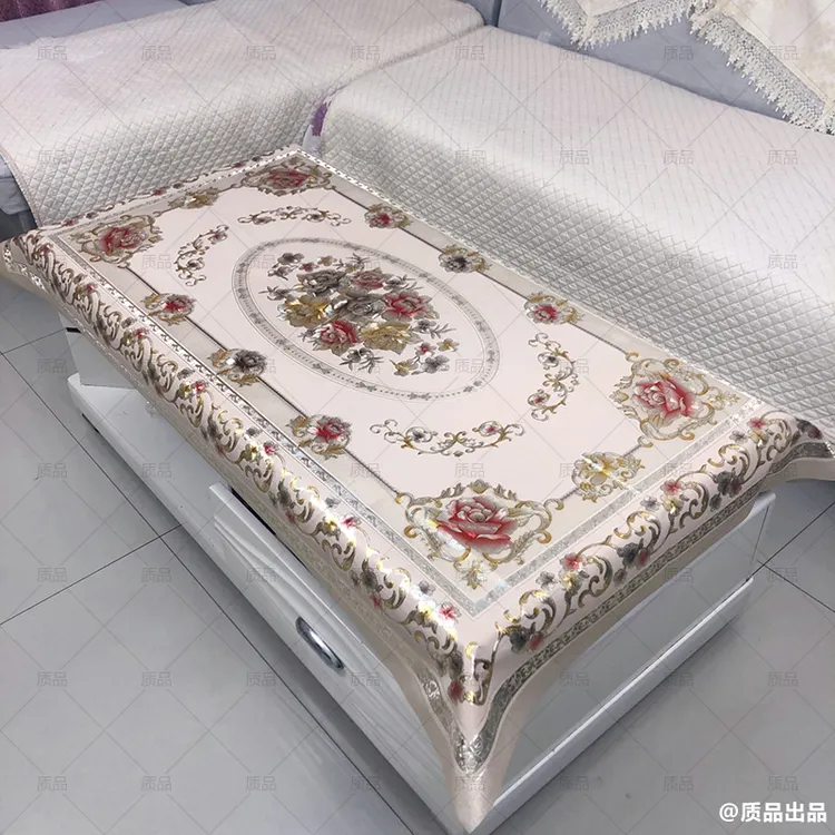 90*150牡丹花大桌布茶几布个护防水防油家用防烫工具免洗长方形布
