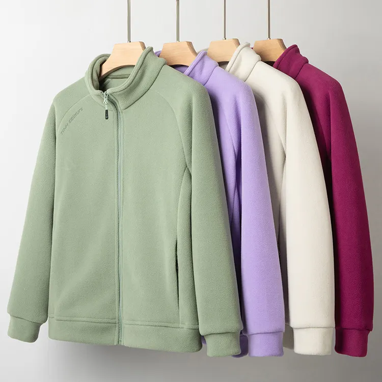 新款摇粒绒外套男女卫衣男士休闲立领开衫户外运动抓绒保暖外套