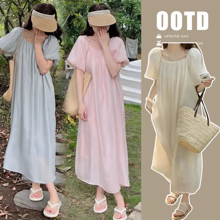 气质孕妇连衣裙夏季新款夏日穿搭清凉仙女韩版设计感显瘦孕妇长裙