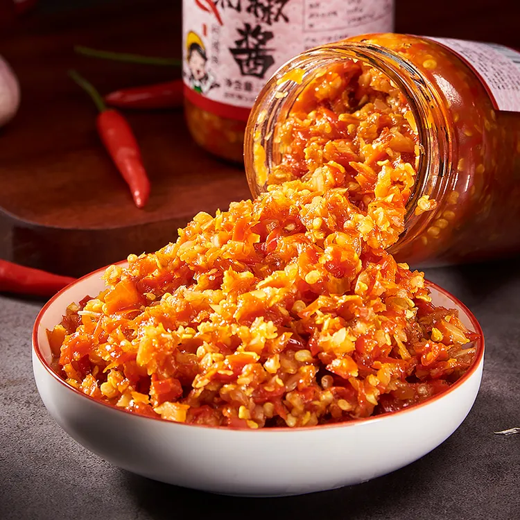 广西特产农家剁椒酱318g/瓶中辣柠檬味下饭菜正宗手工香辣彩椒酱
