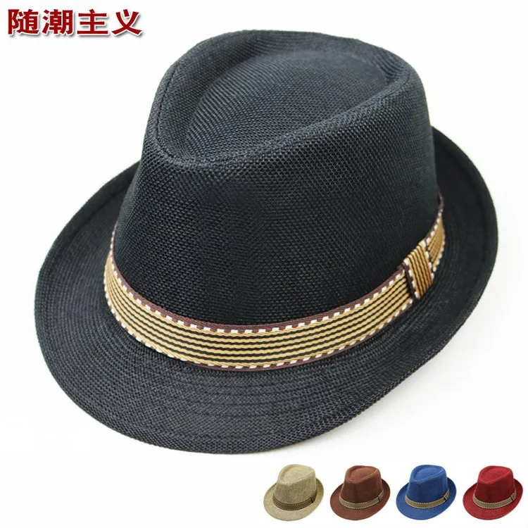帽子男夏天礼帽防晒帽英伦爵士帽男女情侣沙滩帽出游亲子帽小码帽