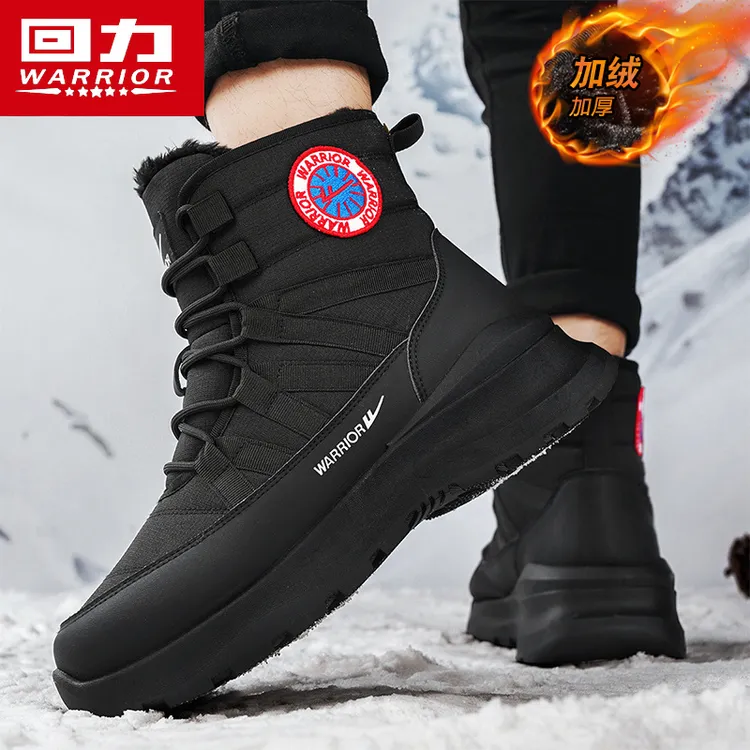 回力男款雪地靴冬季保暖加绒加厚高帮防寒鞋情侣户外登山防滑棉鞋
