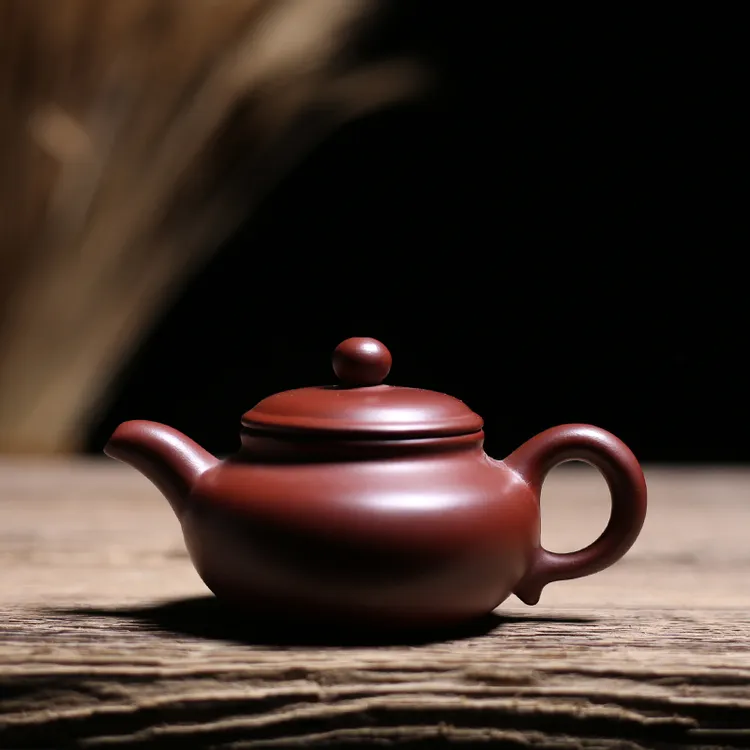 紫砂壶原矿紫泥泡茶壶半手工小容量冲罐小品敞口仿古壶150毫升