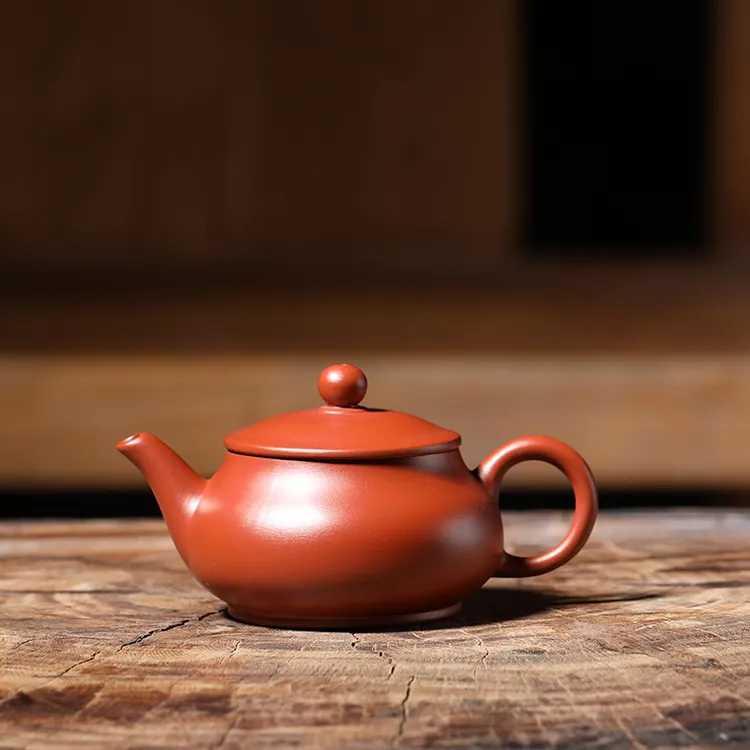 潮州原矿朱泥小容量半手工紫砂壶章永盛明炉壶120毫升