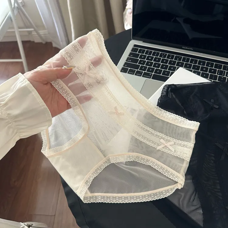 法式巴洛克御姐千金风少女系蕾丝网纱内裤夏季薄款透气三角裤