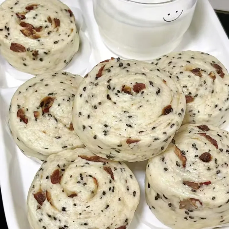 手工山药黑芝麻红枣馒头五谷杂粮馒头花卷粗粮无加蔗糖五谷早餐