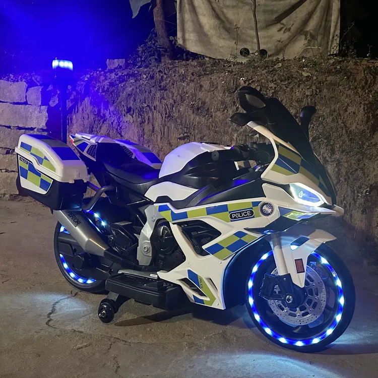 警车儿童电动摩托车可坐双人宝宝玩具汽车充电小孩大号玩具童车