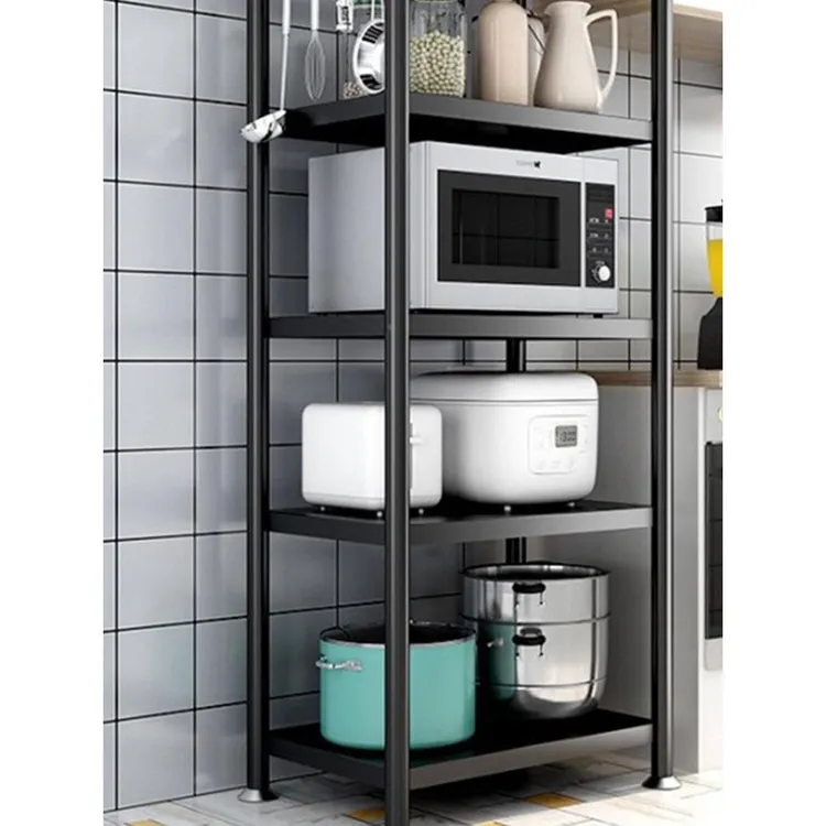 锅具落地收纳家用货架多功能架置物架德国厨房储物烤箱微波炉多层