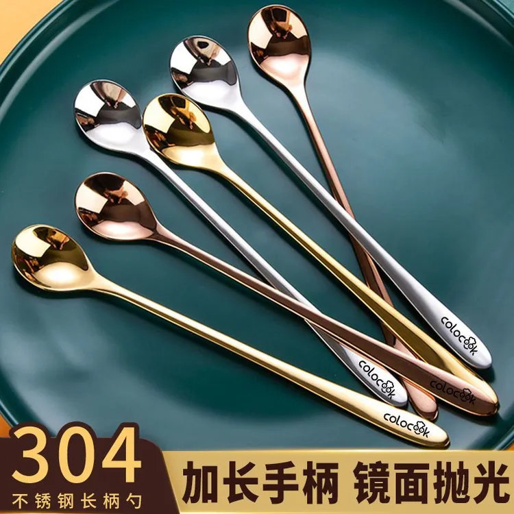 COLOCOOK304不锈钢长柄咖啡勺甜品勺子调羹调料勺牛奶家用搅拌棒
