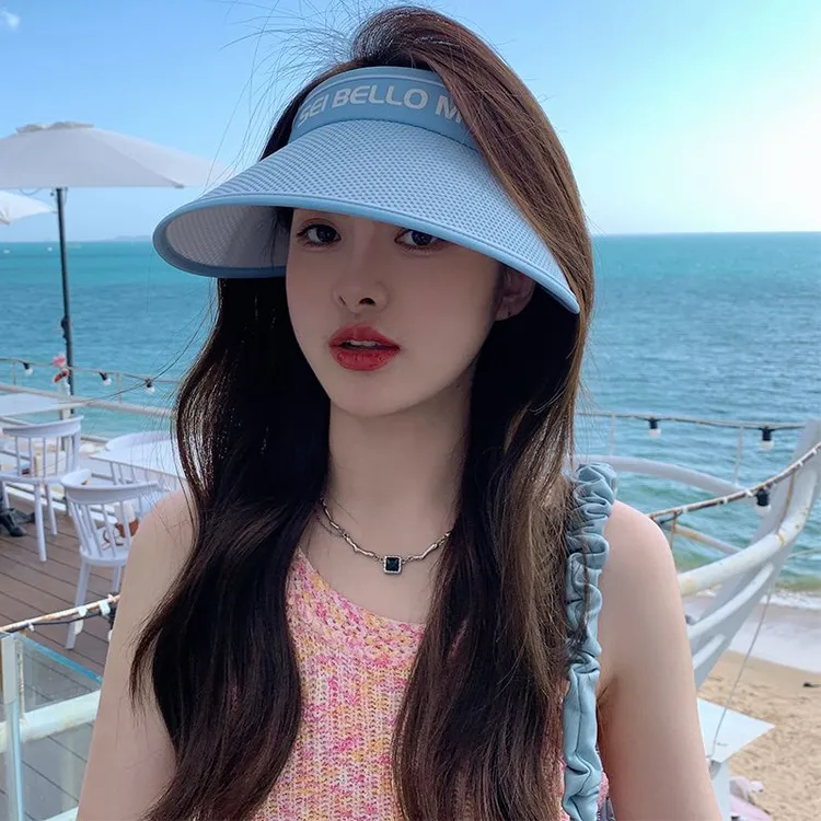夏季大头围空顶帽遮阳防晒时尚百搭帽子户外骑车防紫外线大帽檐女