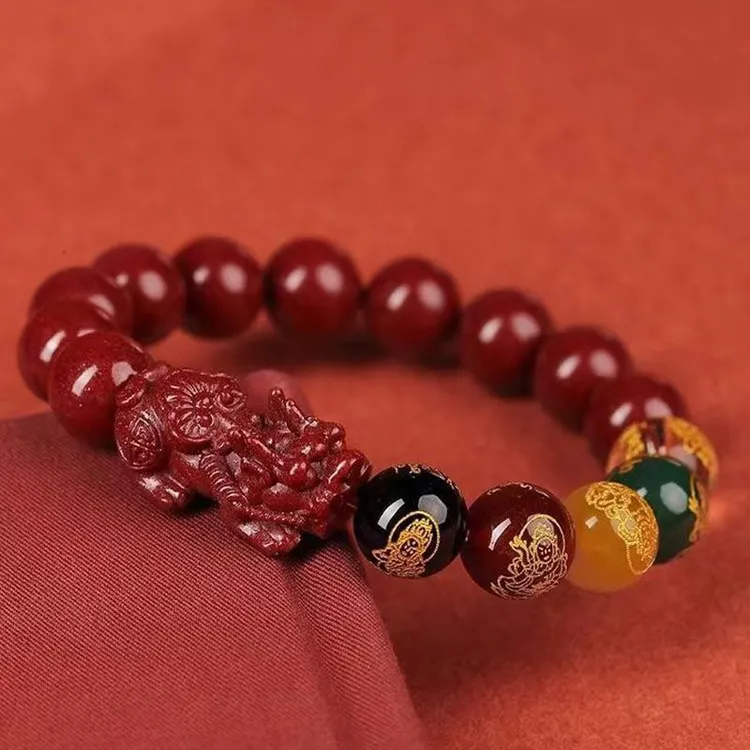 非金属布艺手链 五路财神手串本命年貔貅守护神情侣款时尚高手链