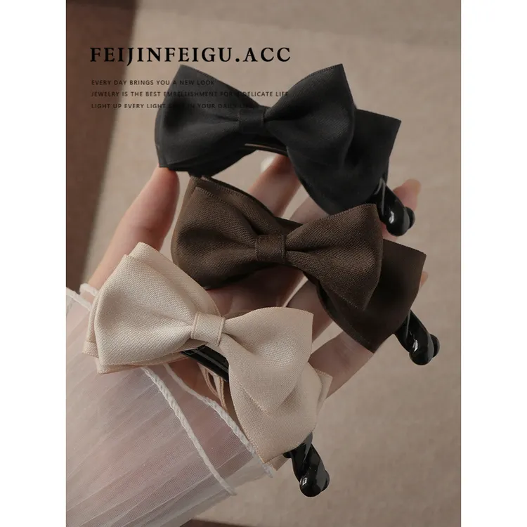 发量少~蝴蝶结香蕉夹女气质高马尾竖式扭夹横夹后脑勺免皮筋头饰