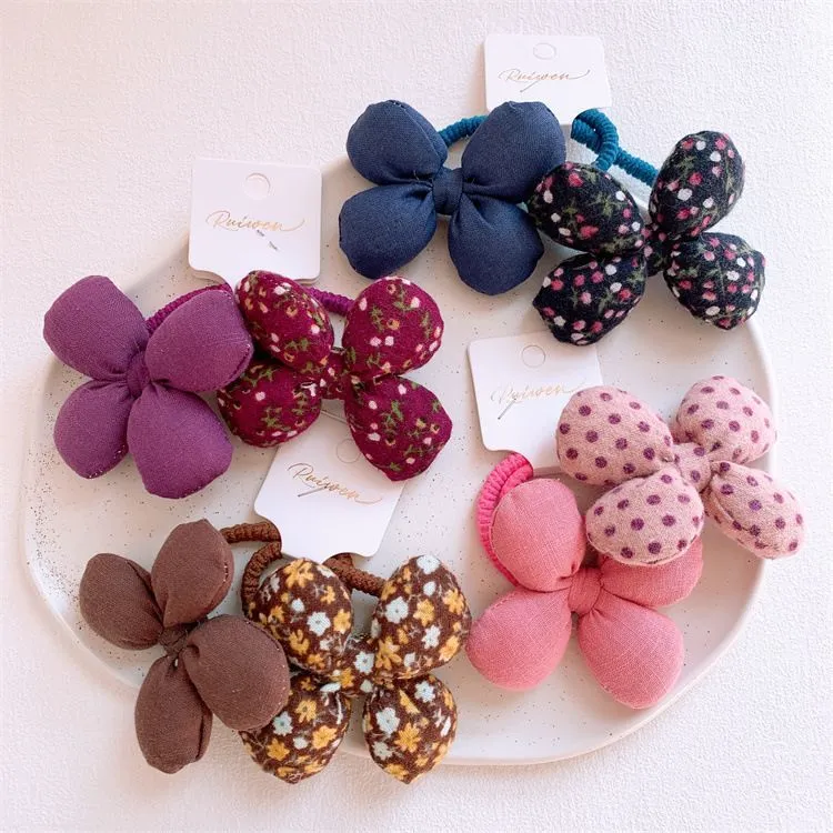 秋冬新款儿童头饰不伤发蝴蝶结发圈宝宝女童扎马尾皮筋头绳发饰