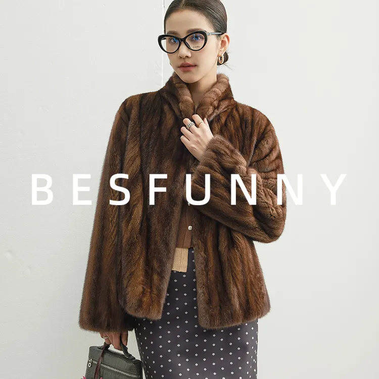 Besfunny露姐「赭暖」咖啡色全抽刀中古风水貂皮草貂皮大衣外套