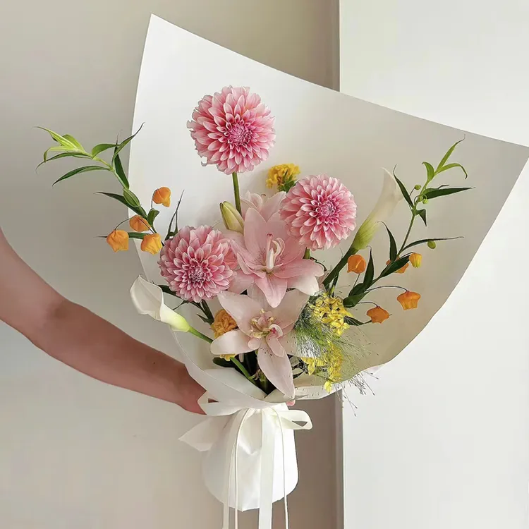 【花屿直播】 硬挺纸 高级感艺术纯色加厚花束卡纸立体牛皮纸