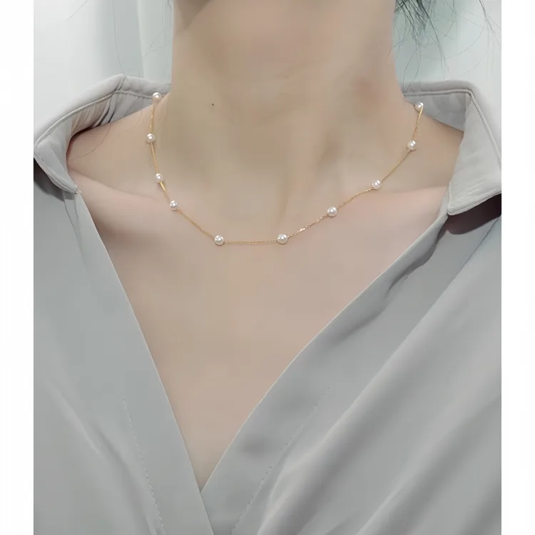 钛钢项链 满天星珠珠项链女ins简约气质超仙气质不掉色颈链锁骨链