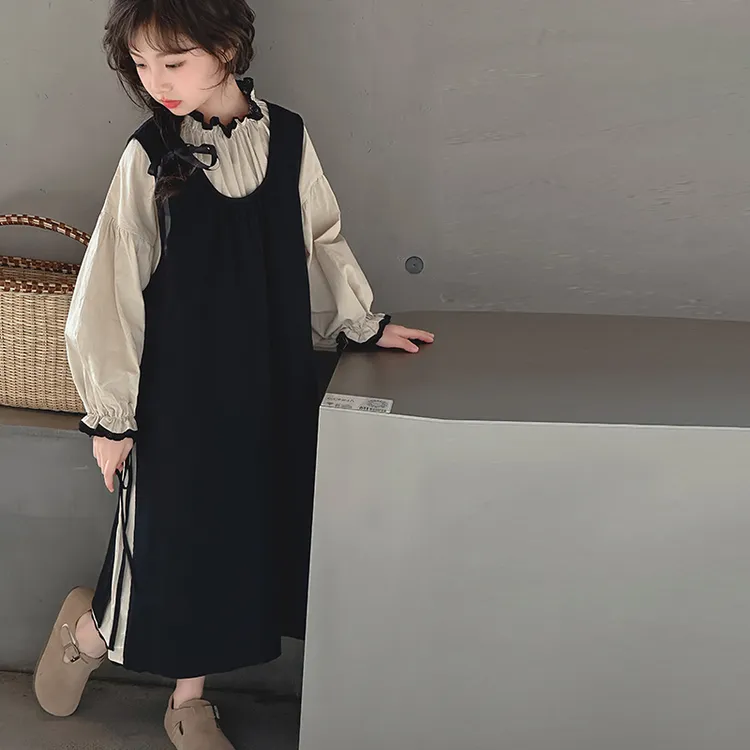 女童连衣裙春秋2024新款儿童洋气秋装中大童薄款长袖森系两件套裙