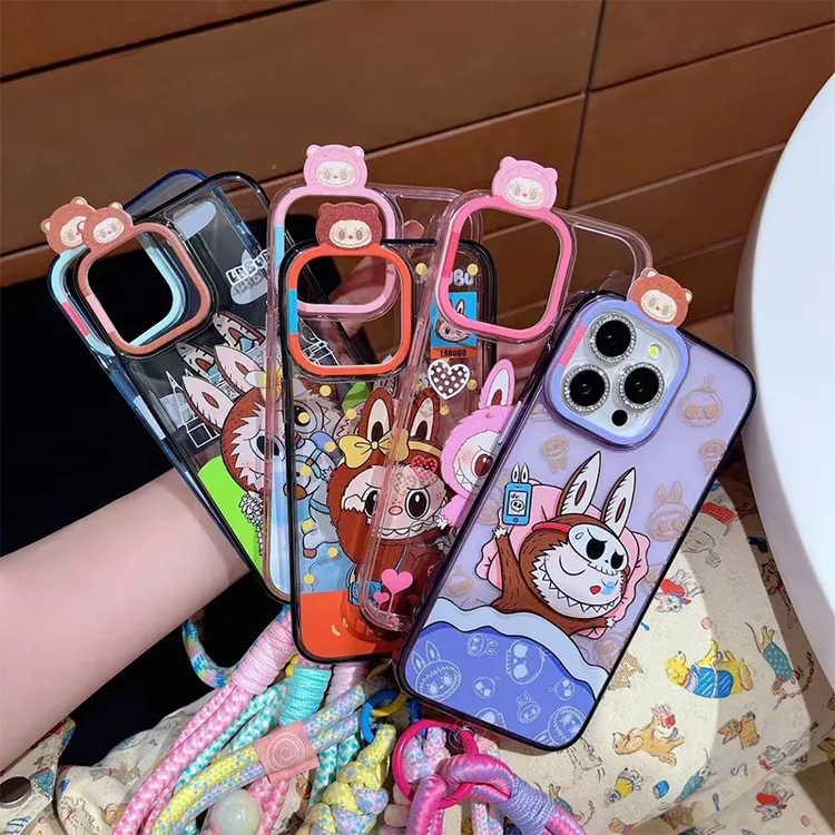 labubu卡通挂绳苹果16手机壳iPhone14Promax苹果15壳12/13pro套