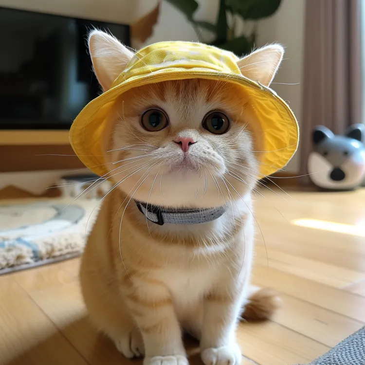 猫咪夏天防晒帽德文牛仔奶牛漏耳朵遮阳帽宠物渔夫帽子小狗狗头套