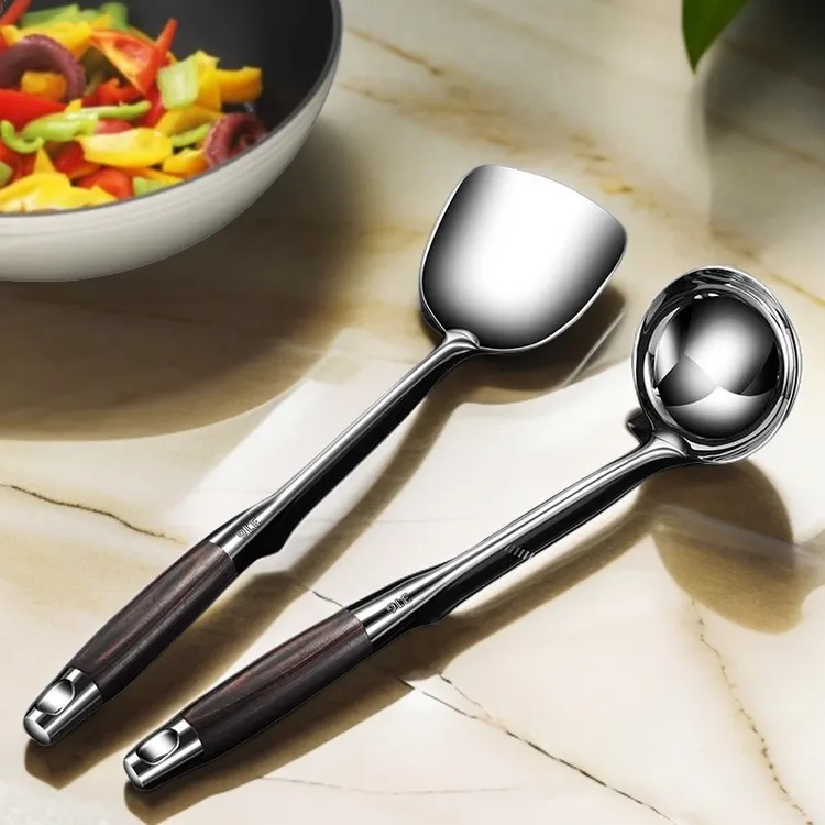 家用商用锅铲316不锈钢加厚炒菜铲子汤勺漏勺家用厨具炒勺铁锅铲