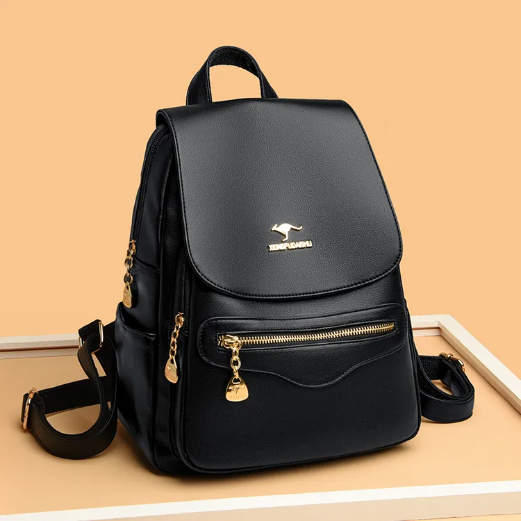 爆款正品真皮双肩包女大容量牛皮双肩包女背包软皮妈咪包旅行包