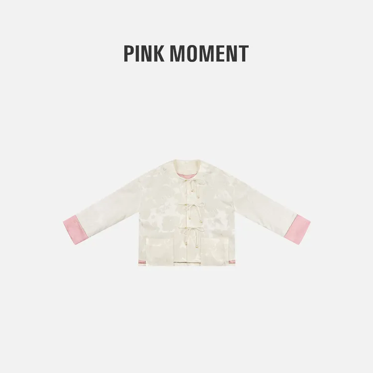 PM王囡囡 “皎白浅樱” 提花中式国风外套 NC1D0510