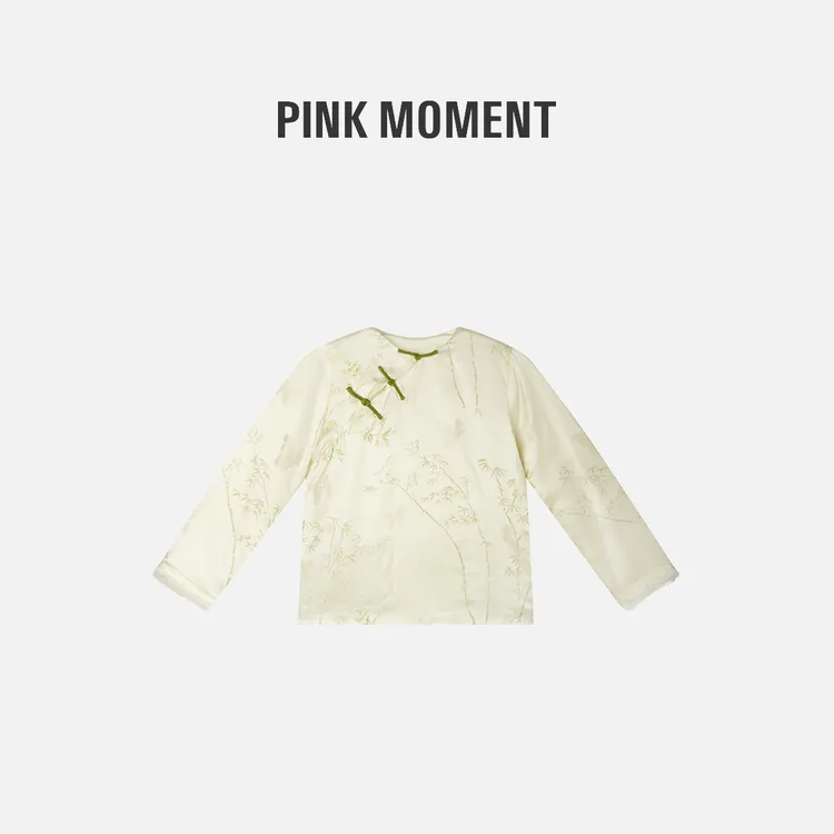 PM王囡囡 “醉竹烟” 水貂毛条竹叶蝴蝶新中式上衣 NC1D0649