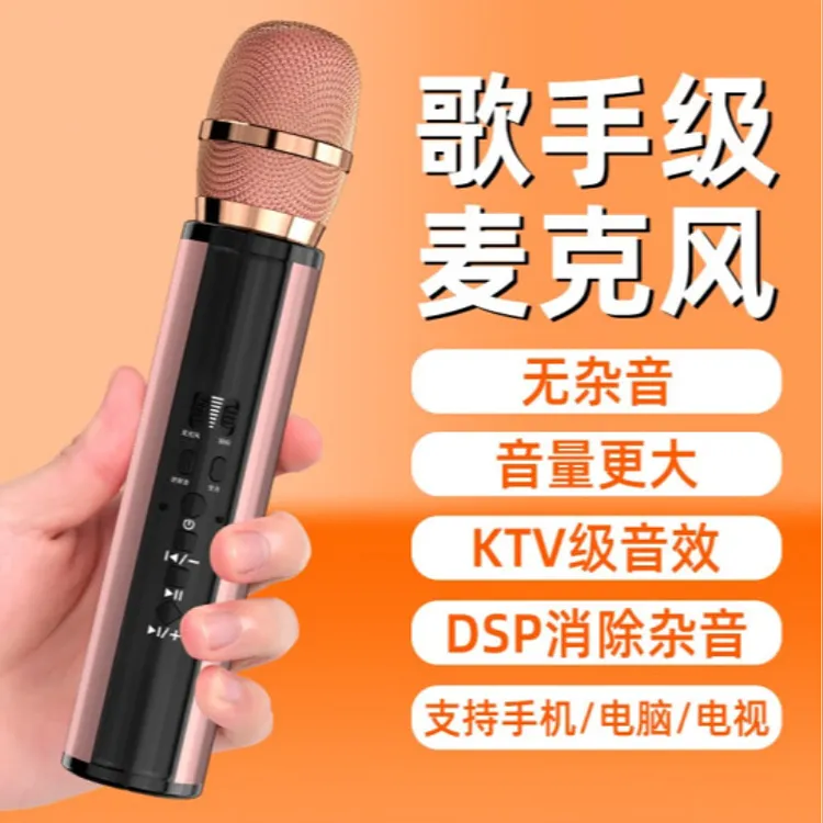 HANDE/悍德无线蓝牙麦克风音响声卡一体麦变声器K歌话筒家庭户外