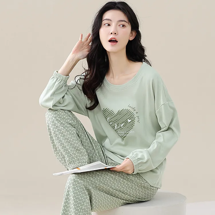 100%纯棉加厚睡衣女
