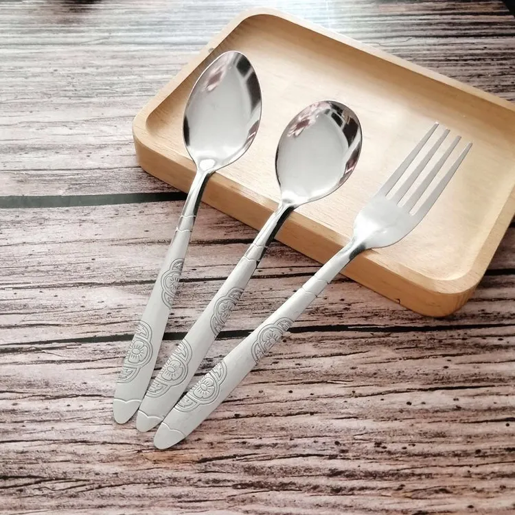 小勺子不锈钢家用餐具套装长柄喝汤勺学生食堂吃饭的勺子商用批发