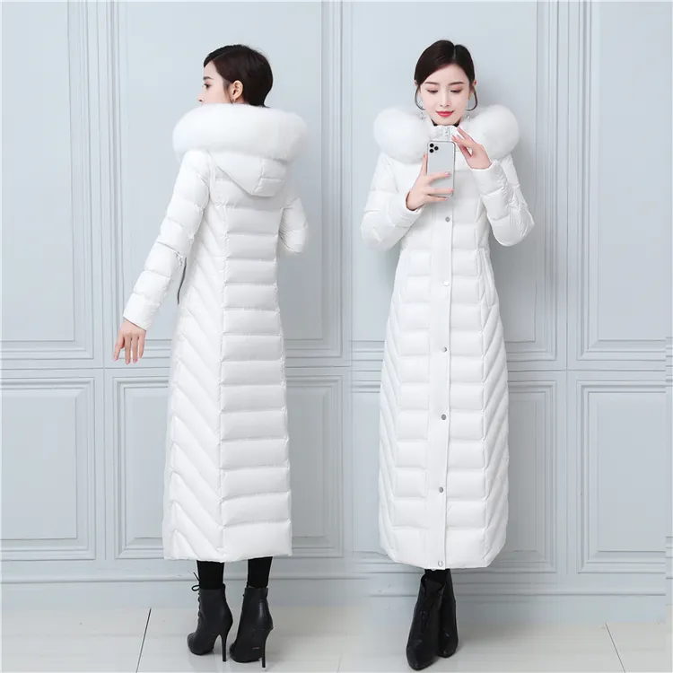 2025新款亮面免洗羽绒服女长款过膝加厚加长修身显瘦爆款正品冬装