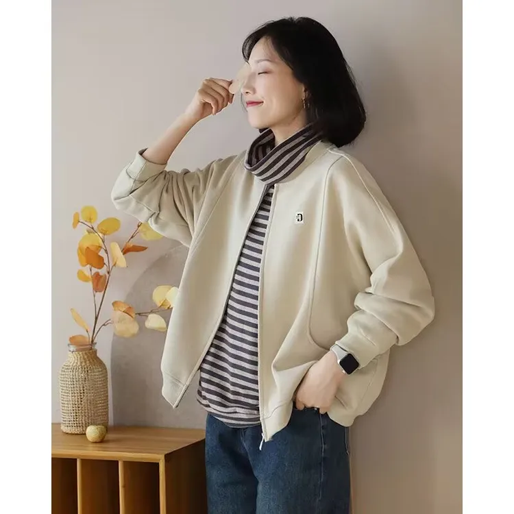 棒球服女士短外套2024春秋季新款长袖卫衣开衫外套夹克上衣爆款