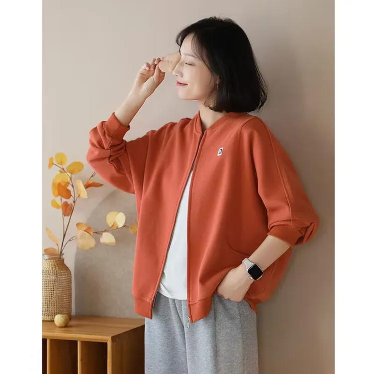 棒球服女士短外套2024春秋季新款长袖卫衣开衫外套夹克上衣爆款