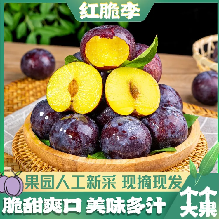 四川汶川现摘高山脆红脱骨李珍珠红脆李包邮果园现摘现发果园直发