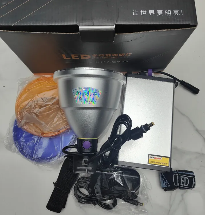新款上市金琪36核大光斑超薄高容量分体式头灯