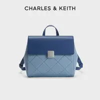 CHARLES & KEITH【会员专享】百搭休闲英伦风菱格双肩包60782296 