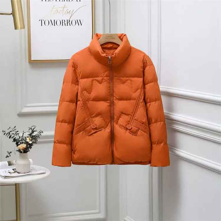 2025白鸭绒羽绒服女短款冬季时尚韩版气质小个子显瘦保暖外套2311