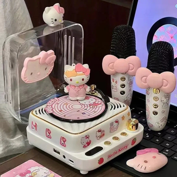 helloKitty话筒音响麦克风家庭KTV蓝牙音箱唱K生日礼物送女生闺蜜