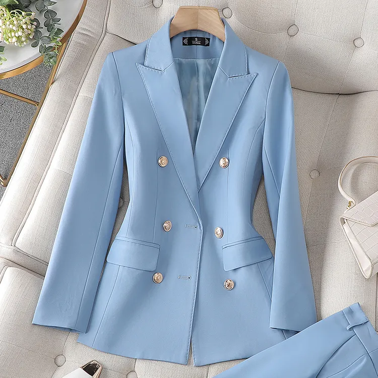 蓝色西服外套女春季新款高端经理工作服高级感正装职业装西装品质